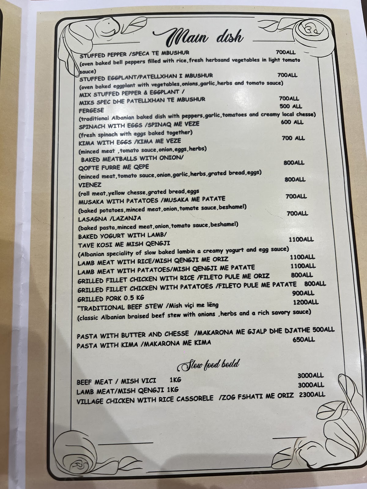 Eni Traditional Food Berat